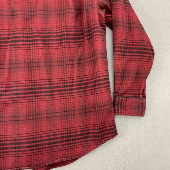 Orvis Shirt Mens XL Red Black Plaid Flannel Button Front Long Sleeve Two Pocket - Picture 15 of 16